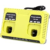 Lasica Replacement for RYOBI 18V Battery P117 Dual Charger, Compatible with Ryobi 18V 14.4V 12V ONE+ Plus Batteries P190 P189 P108 P107 P104 P103 P102 P100 PBP005 PBP002 Fast Charger Station