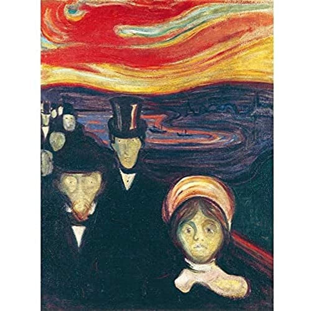 Edvard Munch Anxiety Art Print Canvas Premium Wall Decor Poster Mural