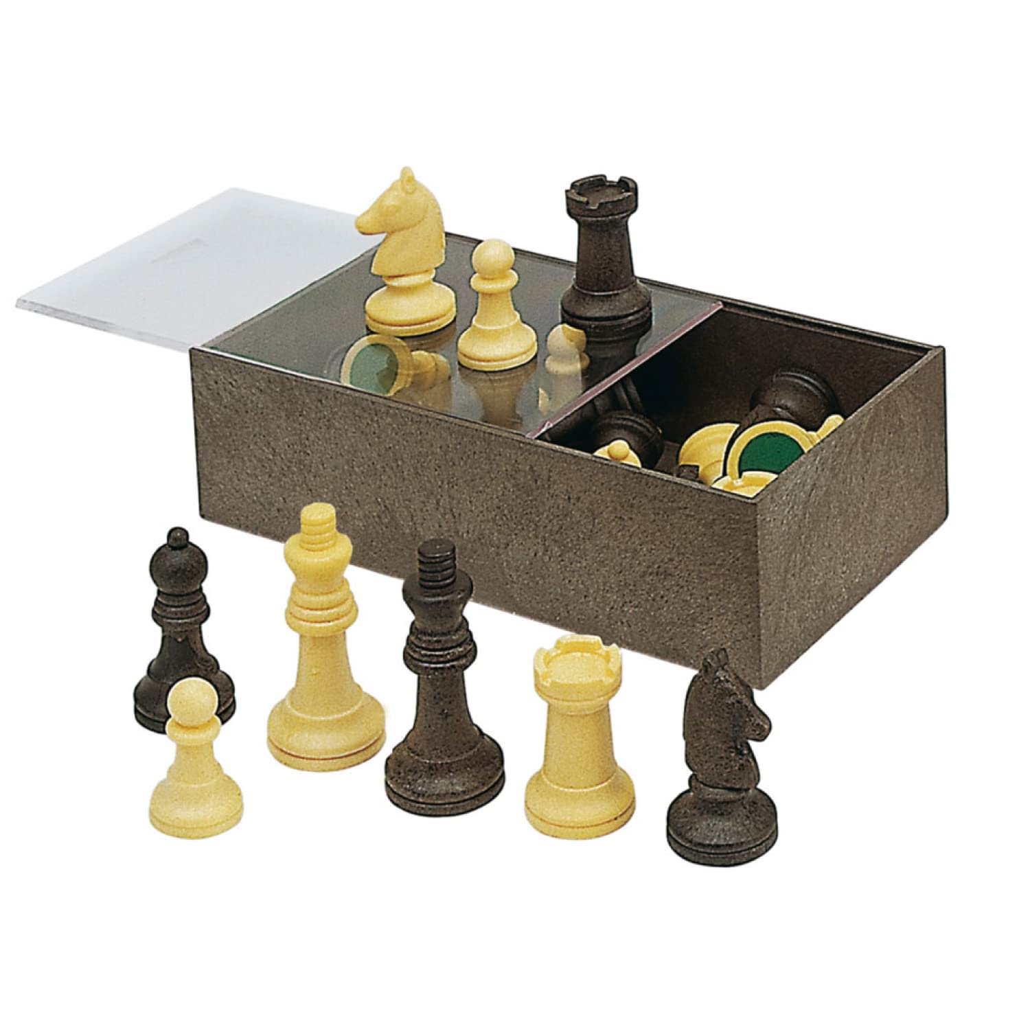 Cayro - Chess Chips - + 7 Years - Plastic Box - Classic Board Games - for Children and Adults - 32 Pieces in 2 Colours - for 2 Players