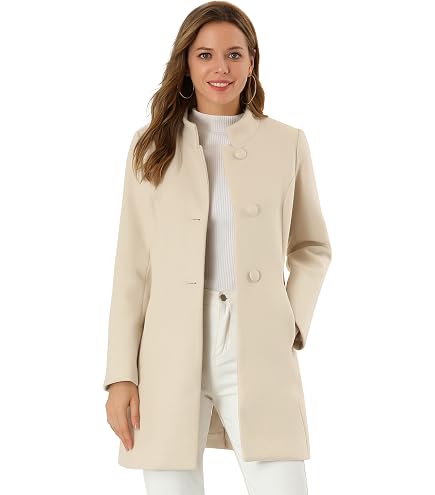 Amazon.com: Allegra K Winter Trench Coats for Women's Casual Stand