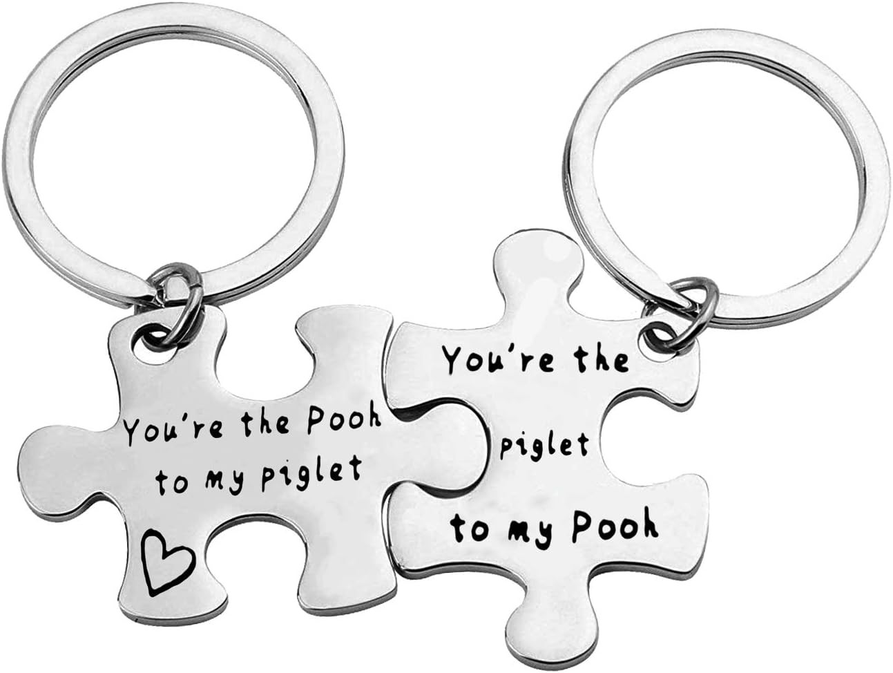 Best Friend Keyring Set, You're The Pooh to My Piglet/You're The Piglet to My Pooh, Friendship Keychain for Him Her