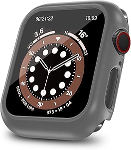 ONMROAD Protective Case Compatible with Apple Watch 38mm Series 3/2/1 with Tempered Glass Screen Protector Replacement for iWatch Cover 38mm - Grey