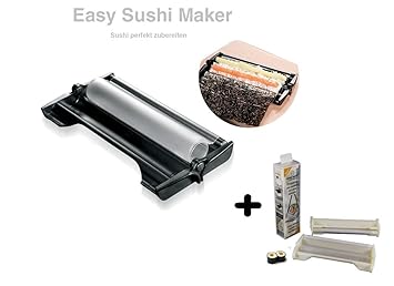 Easy Sushi Maker 2er SET Sushiroller Ø 3,5 cm schwarz + Easy Sushi Maker Ø 2,5 cm weiss Gratis