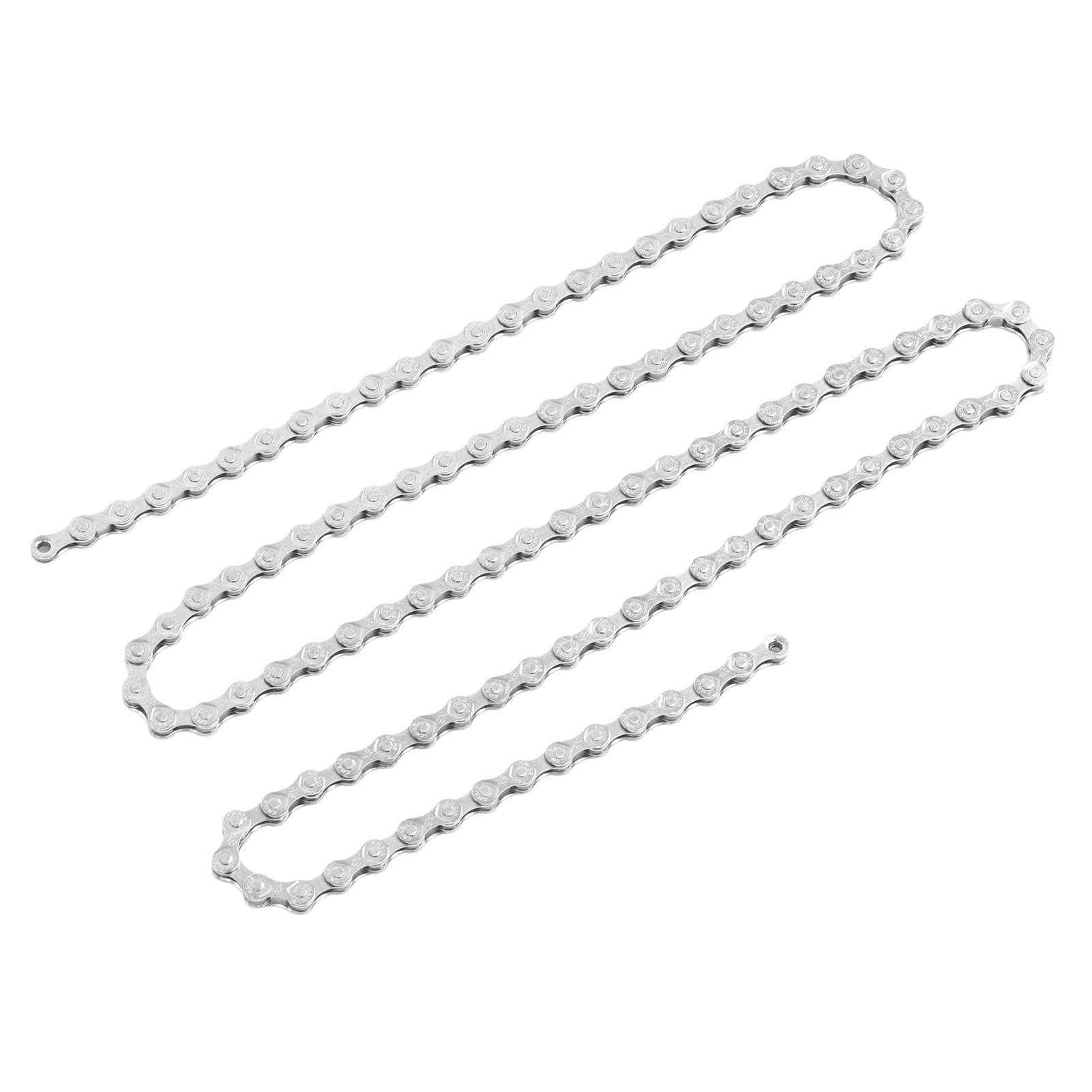 Buosha SPYMINNPOO Bike Chain, 6/7/8 Speed, Stainless Steel, 1/2inx3/32in, 116 Links, Double X Bridge, Reinforced Embedded Shaft, Road/Mountain Bikes