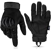 Glove Station Tactical Gloves for Men – Touchscreen Utility Gear with Hard Knuckle Protection Used in Motorcycle, Airsoft, Combat, Police, Shooting & Outdoor Work Black - Hard Knuckle Small