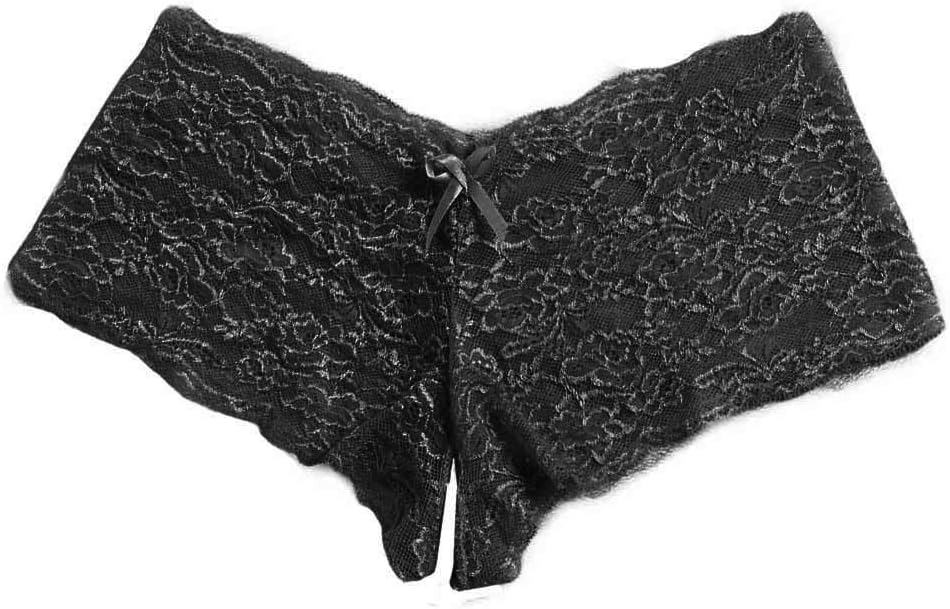 Lace Open Panties Sexy Womens Lingerie Underwear Crotch Bowknot Bikini Thongs Half Back Coverage Large Size S-4XL
