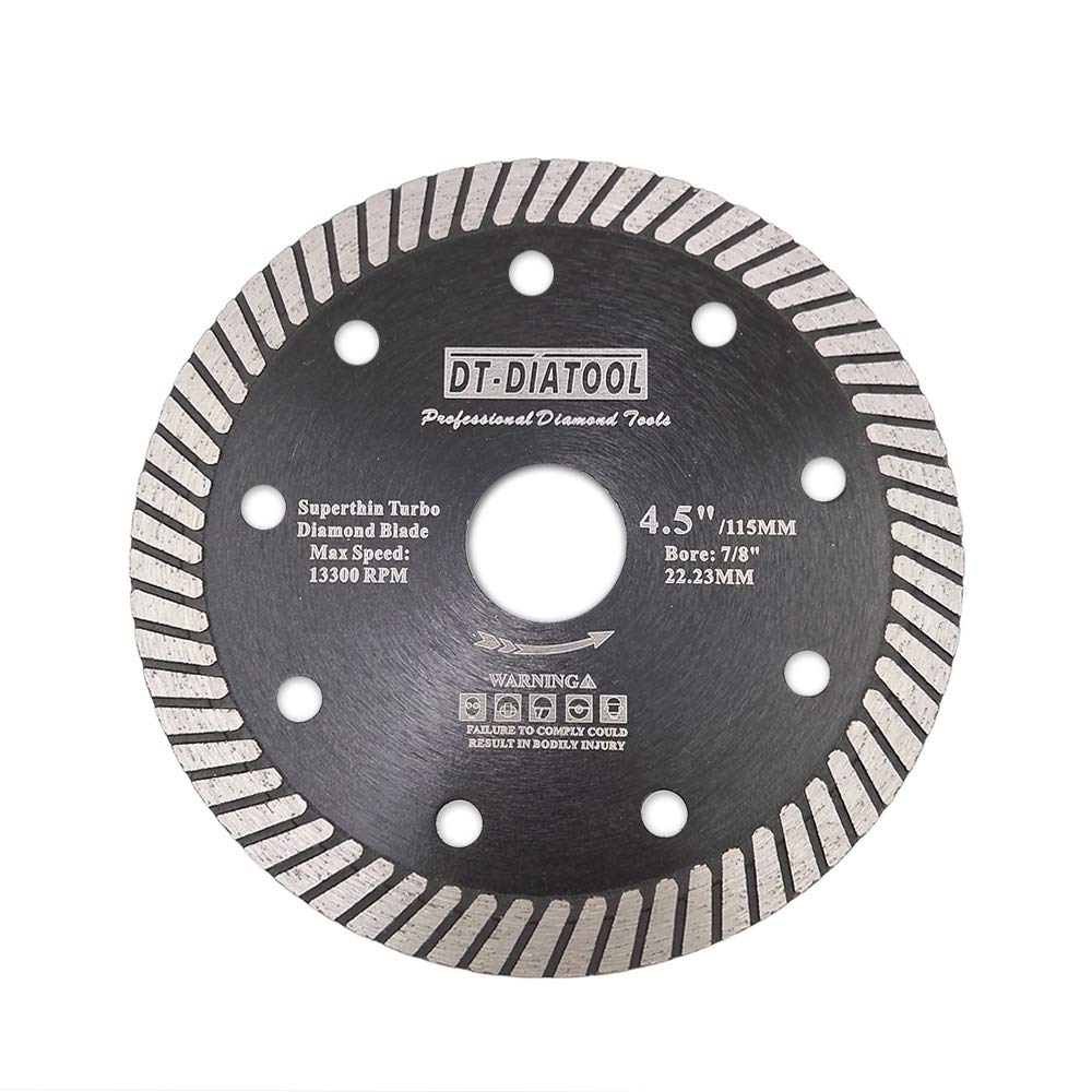 DT-DIATOOL Diamond Disc 4.5 Inch / 115mm Super Thin Cutting Disc for Porcelain Tile Marble Ceramic Granite