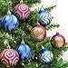 Valery Madelyn 24ct 70mm Regal Peacock Shatterproof Christmas Ball Ornaments Decoration, 7cm/2.75inch,24 Pcs Metal Hooks Included