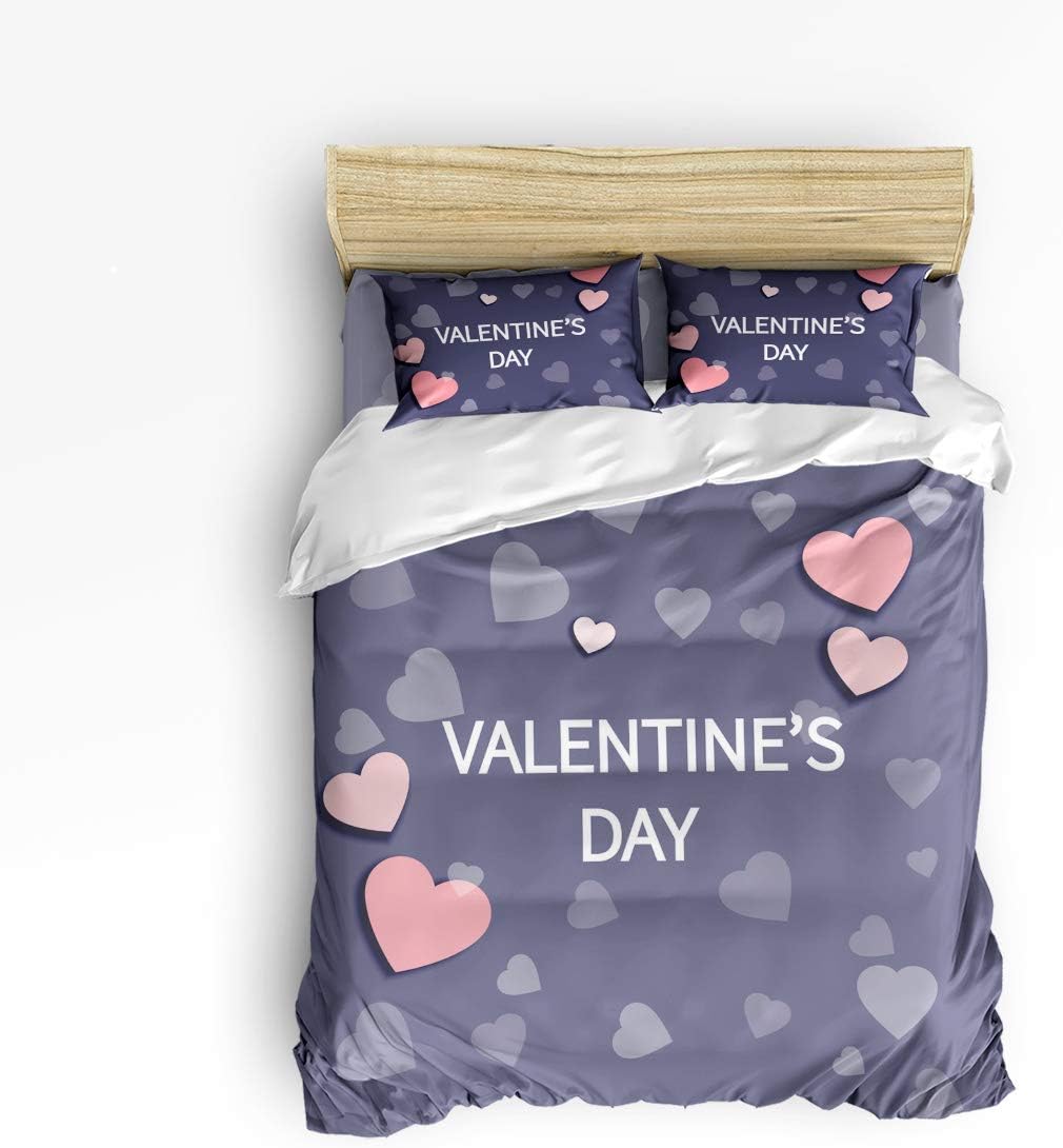 Trendier Queen Size 4 Piece Duvet Cover Set with Zipper for