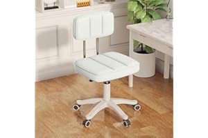 HDHNBA Adjustable Drafting Swivel Chair Home Office Chair Armless, Office Desk Chair Round Rolling Stool with Back Height Adjustable Work SPA Salon Stools Chair with Wheels…