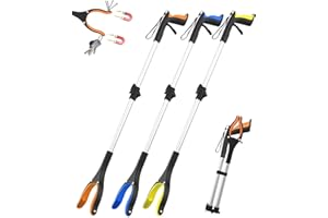 REWKCY 32" Grabber Reacher Tool, 3 Pack Grabbers for Seniors, Foldable Grabber Tool with 360° Rotating Jaw + 2 Magnets, Trash Picker Upper Grabber, Grabbers Heavy Duty Professional