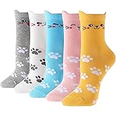Daphene Womens Cute Socks All Season | Premium Combed Cotton Breathable Soft | Cartoon Animal Patterns | Cozy Holiday Gifts