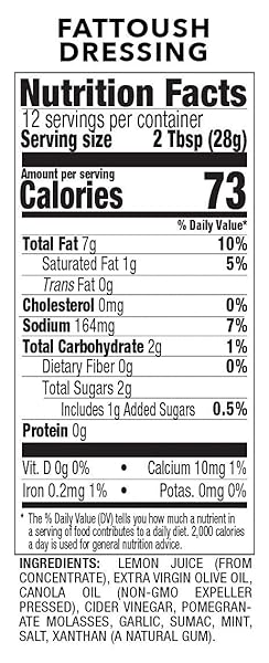 FATTOUSH MEDITERRANEAN DRESSING AND MARINADE 12 FL OZ (1)