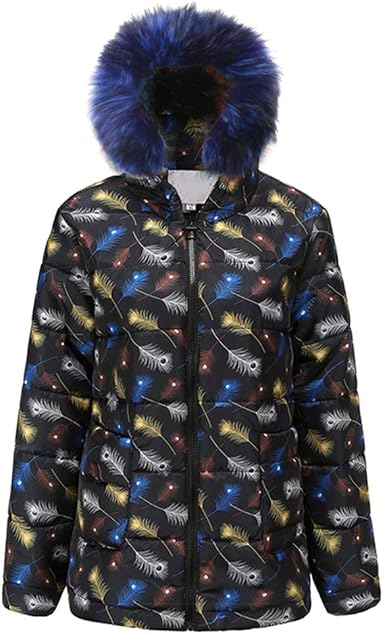Totamala Womens Winter Coats Feather Print Long Cotton Ladies Hooded Short Coat Quilted Jacket Parka Outwear S 2xl At Amazon Women S Clothing Store