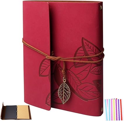 Kuou Scrapbook Photo Albums Vintage Leather Scrap Book With 2 Sheet Photo Corners Memory Scrapbook Family Wedding Anniversary Album Christmas Valentines Birthday Gifts For Women Girl Amazon Co Uk Home Kitchen