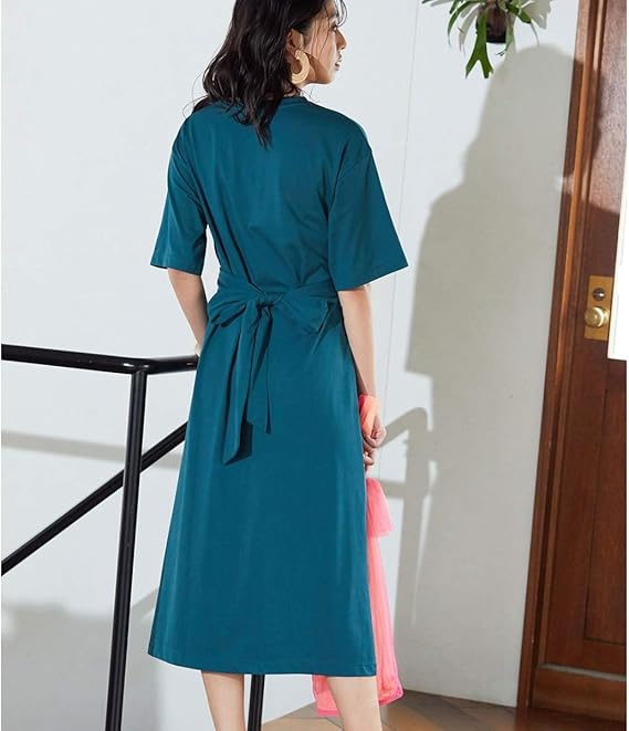 Amazon ビス Vis Uv Care 2way ウエストねじりワンピース グリーン 30 F ワンピース チュニック 通販