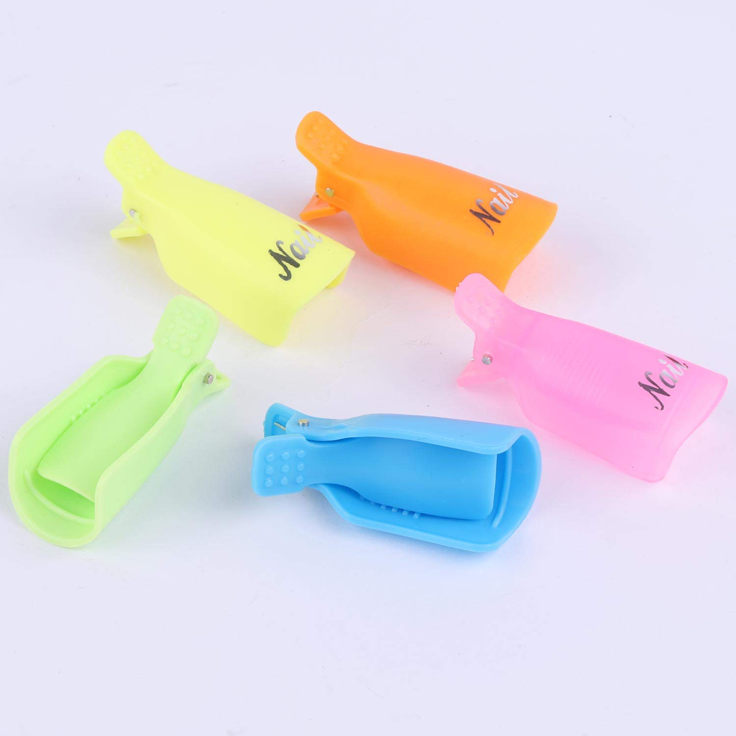 50 PCS Plastic Acrylic Nail Polish Remover Clip Cap, Soak Off UV Gel Polish Remover Wrap Tool : Beauty