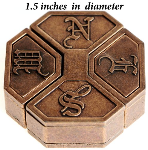 Hanayama News Metal Brain Teaser Puzzle - Level 6 Difficulty With Pouch