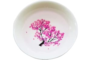PAHAYU Ceramic Sake Cup with Sakura Flower Blossom, Cold &Hot Temperature Two-Way Color Changing Ceramic Sake Cup, Japanese-S