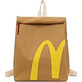 RWSEFK Funny Retro Paper Bag Casual Canvas Backpack Classic Large Capacity Bag Personalized Shoulder Casual Canvas Backpack