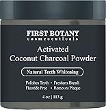 100 % Natural Activated Coconut Charcoal Powder 4 oz for All Natural Teeth Whitening with Bentonite Clay- Professional Fluoride Free Teeth Whitening that Polishes Teeth & Freshens Breath