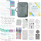Ultimate Productivity Journal Supplies Kit with Storage Case - 32 Piece Set, Supplies for Bullet Journals Includes Organizer Holder, Stickers, Stencils, Washi Tapes and Sticky Notes by Sunny Streak