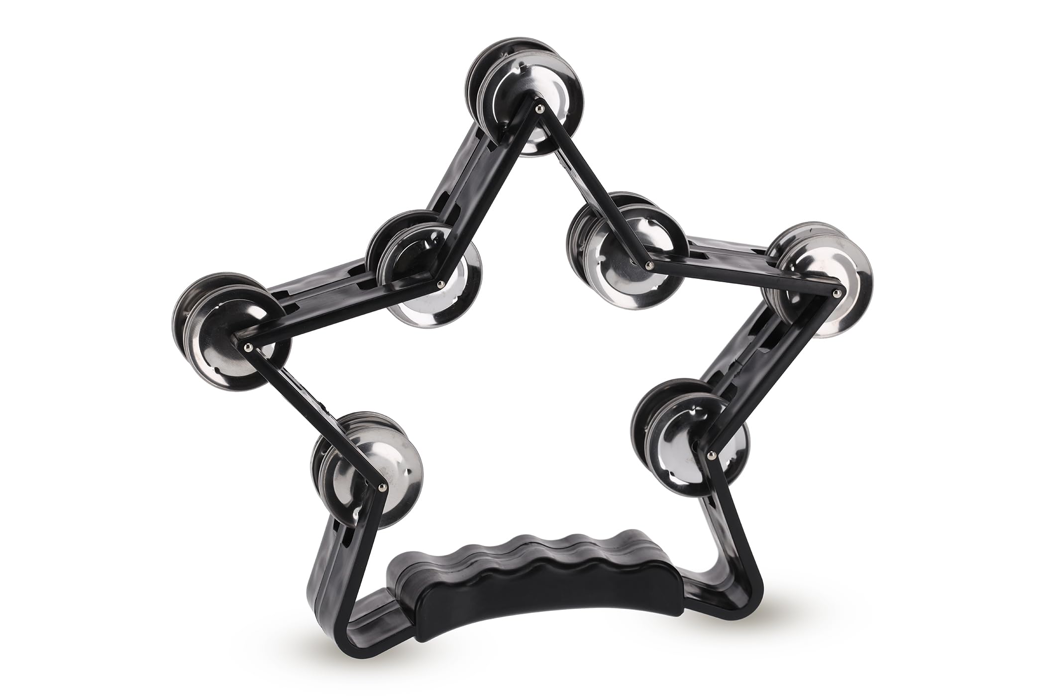 GEWA jingle wreath Star - 14-pairs of chrome-plated jingles - double row - color black