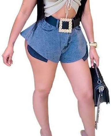 wide thigh denim shorts
