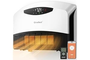 GiveBest Electric Wall Heater with WiFi and Remote Control, Floor or Wall Mounted Heater, Large Room Coverage, 3 Heating Modes, 1500W Fast Heating Space with Thermostat for Indoor Room Use, White