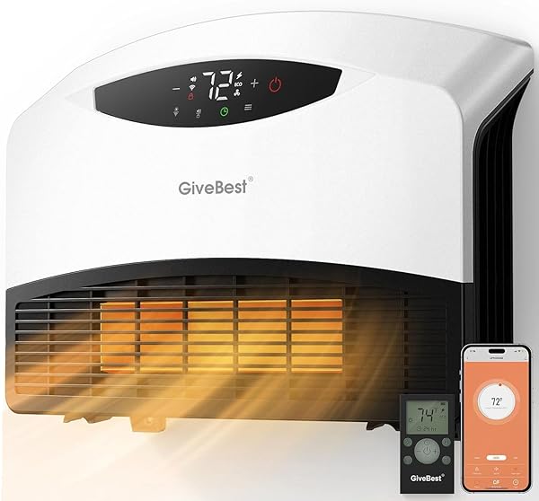 GIVEBEST ELECTRIC WALL HEATER WITH WIFI AND REMOTE...