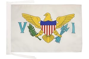 Virgin Islands of the United States Flag 18'' x 12'' cords - Virgin Islander SMALL flags 30 x 45cm - Banner 18x12 in - AZ FLAG