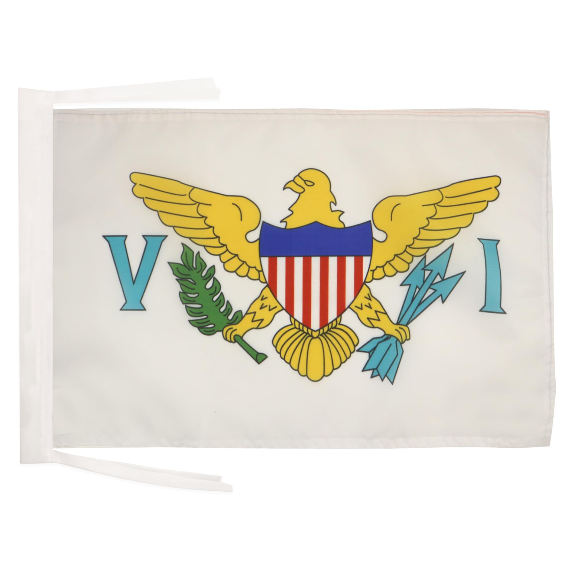 AZ FLAG - Virgin Islands of the United States Flag - 18'' x 12'' - 100% Polyester Virgin Islander Small Banner with Two Cords - Fade Resistant - Vivid Colors - 18x12 in - 45x30 Cm โ image 1