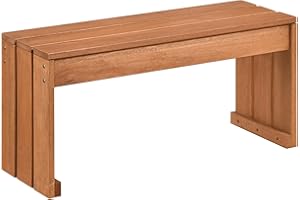 Tangkula Wood Outdoor Garden Bench, 2-Person Patio Backless Bench with Solid Wooden Frame, Wooden Plant Stand with 440 LBS We