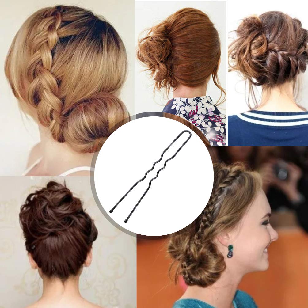 U Shaped Hair Pins, KINGMAS 180 Pack U Shaped Bobby Pins Bun Hair Pins with Storage Box (2 inch) : Beauty