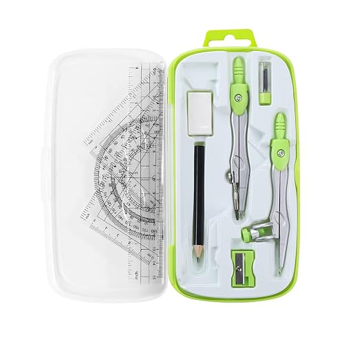 Saudi Certified Box Ruler Math Geometry Kit Sets 10 Piece Student Supplies with Shatterproof ...