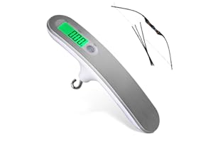 V TOWER Digital Bow Scale for Draw Weight - 110LBS/50KG Recurve/Compound Bow Draw Weight Scale Handheld with LCD Display, 6 Measuring Units, High Precision Sensor - Easy to Use for Beginners & Professionals