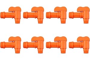 8Pcs 3/4” Male Barrel Faucet for 5 Gallon Water Jugs Plastic Drum Faucet Spigot Replacement Water Spigot by MUGLIO (Orange)