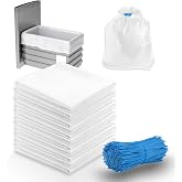 Miumoon 30-pack Trash Compactor Bags with Pre-punched Holes for Attaching | 2.6 mils Heavy Duty Trash Compactor Bags, Fits 15-inch Rectangular Drawer Compactors, Twist Ties Included, White