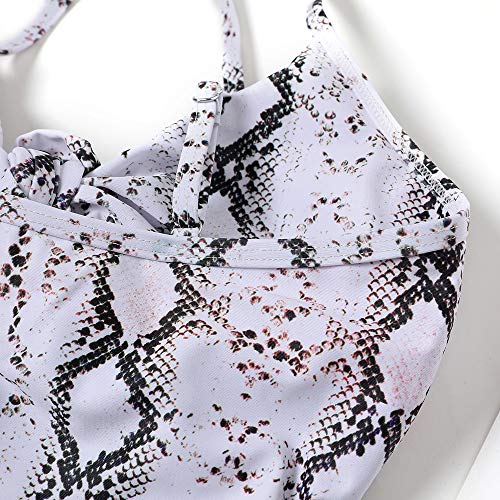 image for MOSHENGQI Women Tie Knot 1 Piece High Waist Bikini Animal Print Sexy B