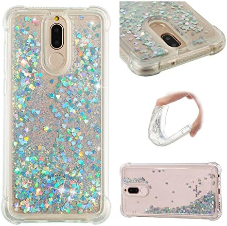 Huawei mate 10 lite / Huawei Nova 2i case,[KAIFX]Transparent PC Flowing Bling Glitter Sand Dynamic Quicksand Stars Sparkling Floating Liquid Clear Soft Plastic Cover for Mate 10 Lite (Blue)