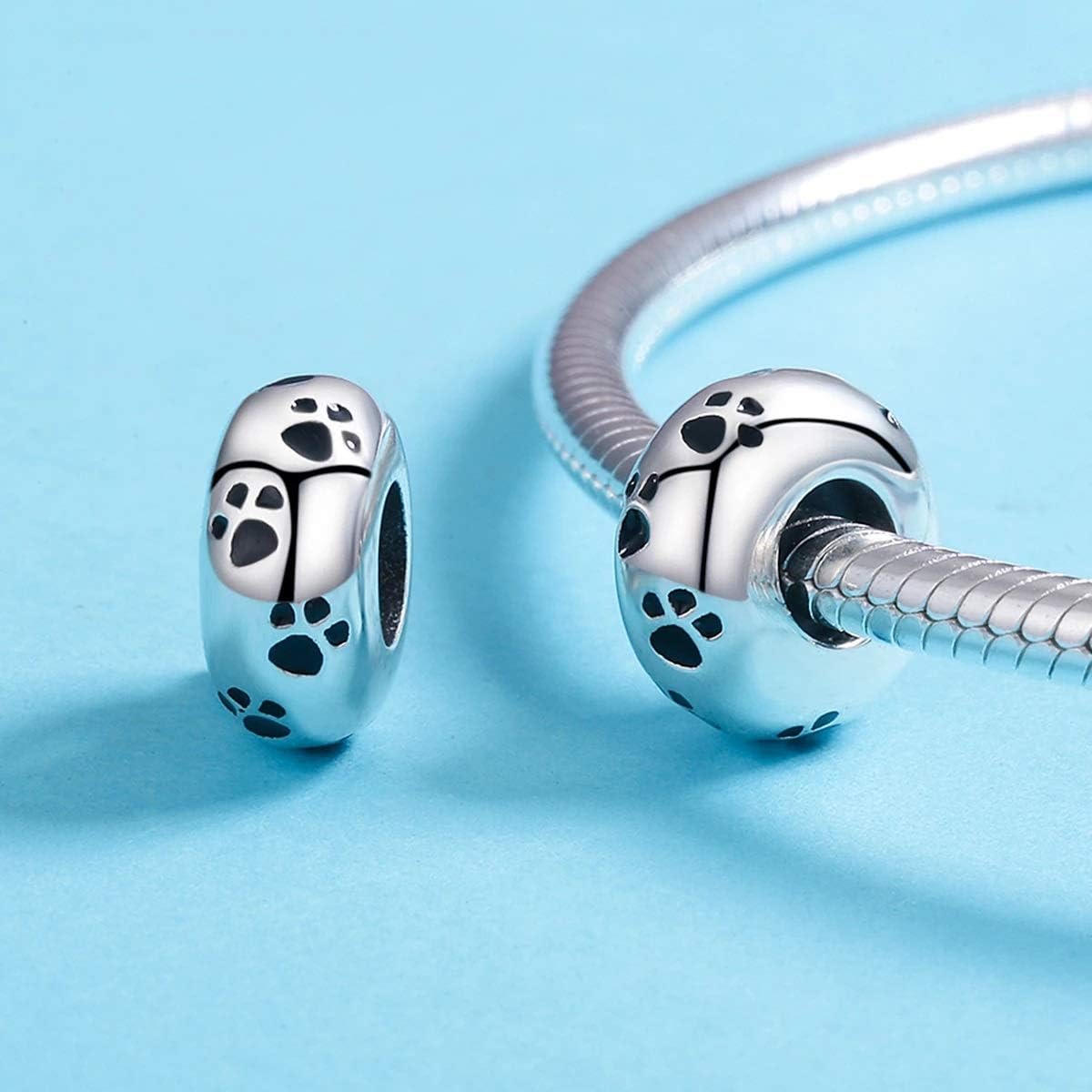 FeatherWish Sterling Silver 925 Love My Dog Pet Animal Paw print Family Best Friend Spacer Bead Charm Fits And Compatible With Pandora Bracelets Gift For Birthday Friend Sister Wife Daughter Mum - Image 5