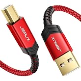JSAUX Printer Cable 10ft, USB Printer Cord for HP Canon Dell Epson | 480Mbps Data Transfer, Plug and Play, Nylon Braided, USB A to USB B Printer
