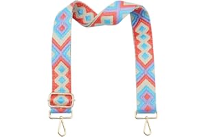 PCBAG Womens Crossbody Straps for Purses Boho Colorful Print Wide Replacement Shoulder Straps for Handbags
