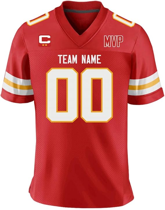 Custom Red/White Mesh Authentic Football Game Jersey for Men/Women