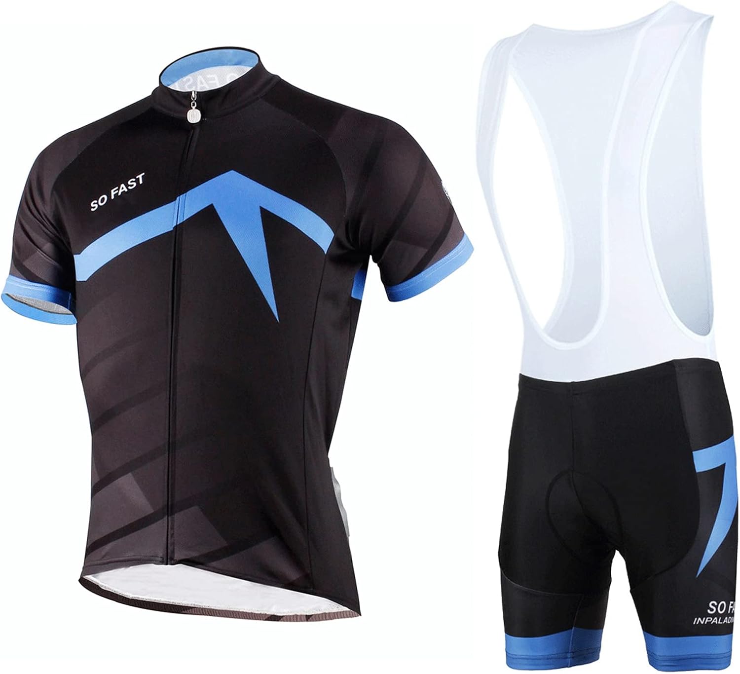 Men's Cycling Jersey Set, Breathable Short Sleeve Sports Clothing with
