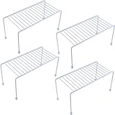 SIBAO Kitchen Shelves, Cabinet Organization Mini Storage Shelf, Storage Rack Organizer for Kitchen, Fridge, Cabinet, Bathroom (White 4)