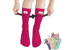ARTSIM Magnetic Hand Holding Socks for Couple Friends Kids 3D Doll Mid-Tube Cute Hand in Hand Socks Novelty Xmas Socks
