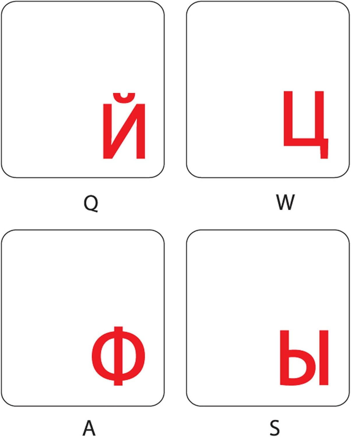 Russian with RED Lettering Keyboard Stickers Transparent for Computers LAPTOPS Desktop Keyboards