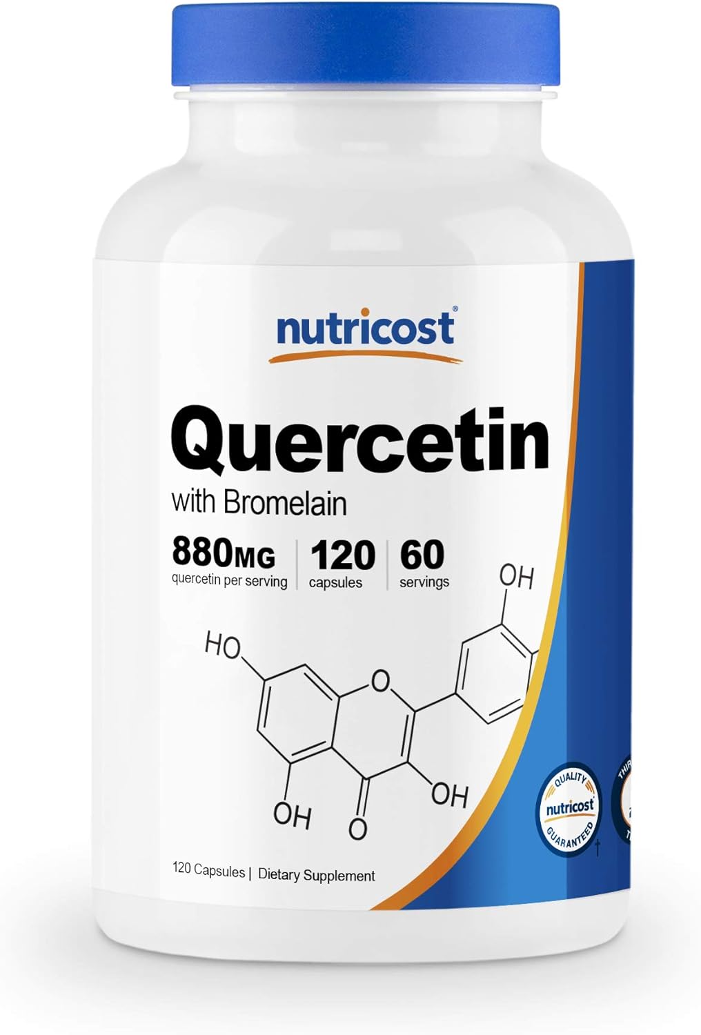 Nutricost Quercetin 880mg, 240 Veggie Capsules with Bromelain (165mg) - 120 Servings - Gluten Free, Non-GMO: Health & Personal Care