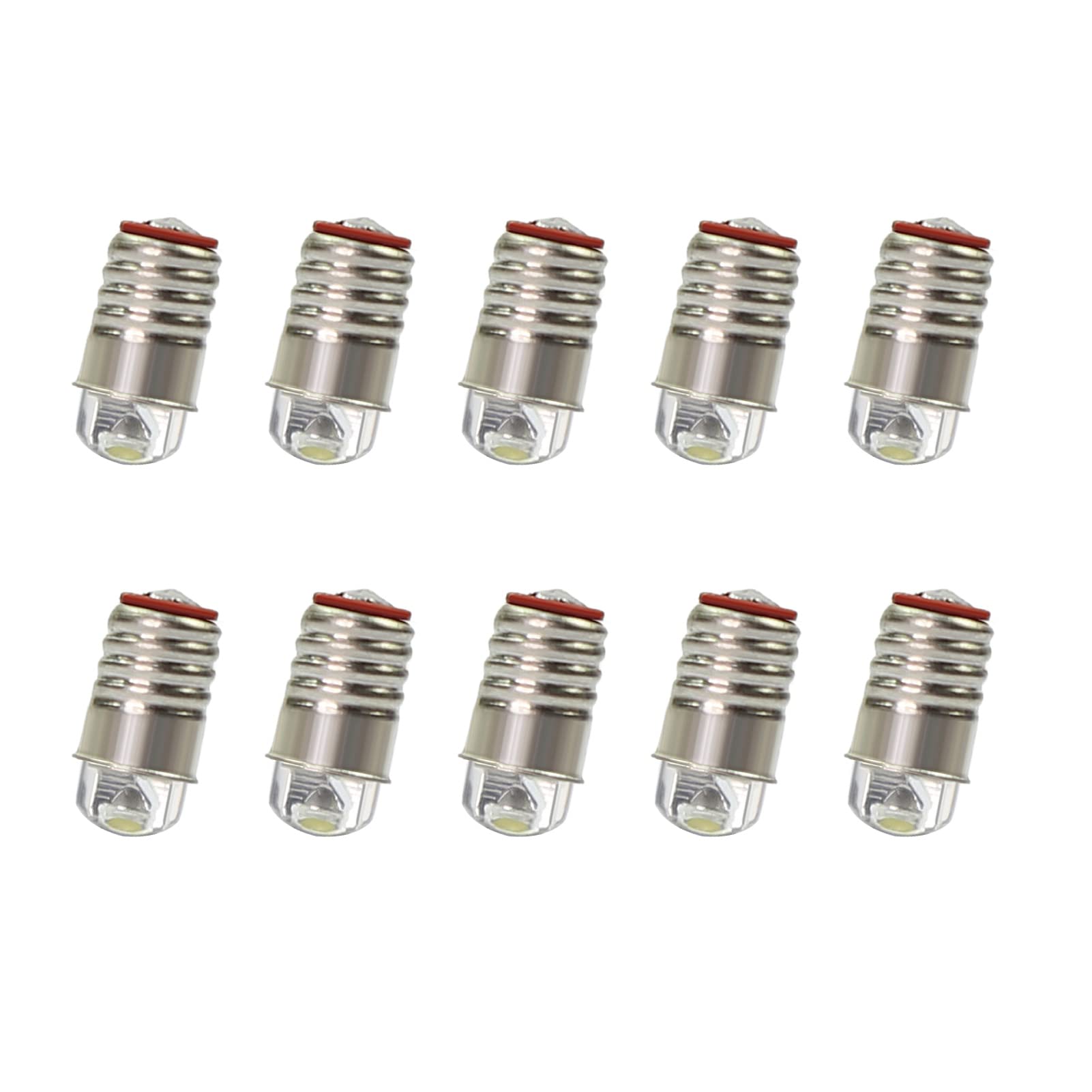 Evemodel E501W 10PCS Bright White LED Screw Bulb E5 E5.5 12V-14V Spur H0/TT/N Scale NEW